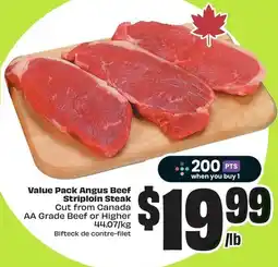 FreshCo Value Pack Angus Beef Striploin Steak offer