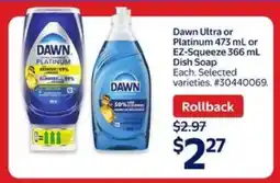 Walmart Dawn Ultra or Platinum Dish Soap offer