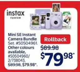 Walmart Mini SE Instant Camera Bundle Set offer