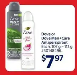 Walmart Dove or Dove Men + Care Antiperspirant offer