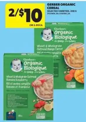Real Canadian Superstore Gerber Organic Cereal offer