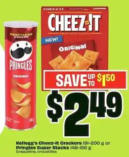 FreshCo Kellogg's Cheez-It Crackers or Pringles Super Stacks offer