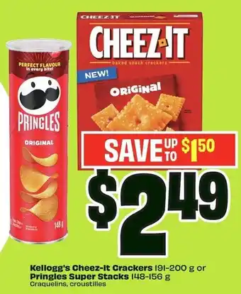 FreshCo Kellogg's Cheez-It Crackers or Pringles Super Stacks offer