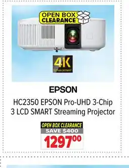 2001 Audio Video HC2350 Pro-UHD 3-Chip 3 LCD SMART Streaming Projector offer