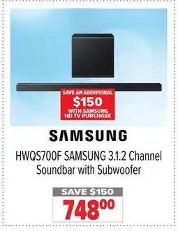 2001 Audio Video SAMSUNG HWQS700F 3.1. 2 Channel Soundbar with Subwoofer offer