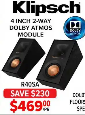 2001 Audio Video Klipsch 4 INCH 2-WAY DOLBY ATMOS DOLBY MODULE offer