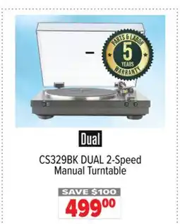 2001 Audio Video CS329BK DUAL 2-Speed Manual Turntable offer