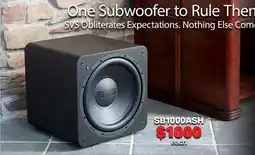 2001 Audio Video SB1000ASH SUBWOOFER BLACK ASH offer