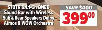 2001 Audio Video S70TR 5.1.1-Ch QNED Sound Bar with Wireless Sub & Rear Speakers Dolby Atmos & WOW Orchestra offer