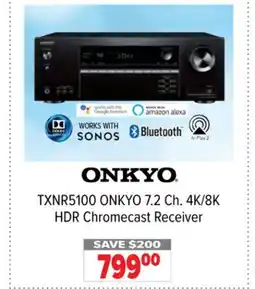 2001 Audio Video ONKYO 7.2 Ch. 4K/8K HDR Chromecast Receiver offer