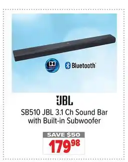 2001 Audio Video SB510 JBL 3.1 Ch Sound Bar with Built-in Subwoofer offer