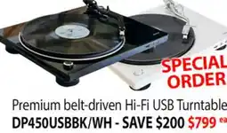 2001 Audio Video DP450USBBK/WH Denon Premium belt-driven Hi-Fi USB Turntable offer