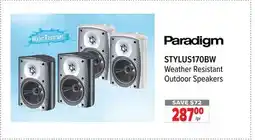 2001 Audio Video Paradigm STYLUS170BW Weather Resistant Outdoor Speakers offer