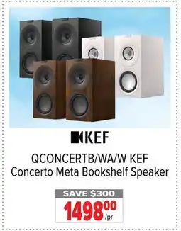 2001 Audio Video QCONCERTB/WA/W KEF Concerto Meta Bookshelf Speaker offer