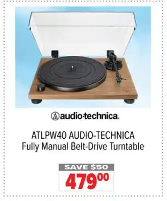 2001 Audio Video ATLPW40 AUDIO-TECHNICA Fully Manual Belt-Drive Turntable offer