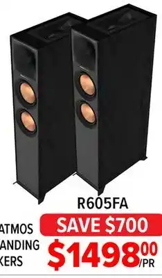 2001 Audio Video R605FA Klipsch Dolby Atmos Floorstanding Speakers offer