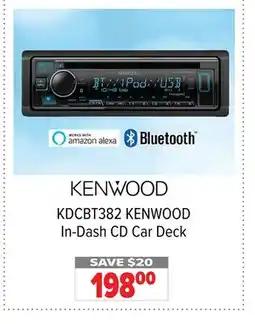 2001 Audio Video KENWOOD KDCBT382 In-Dash CD Car Deck offer