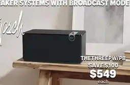 2001 Audio Video KLIPSCH THETHREEPW/PB WIRELESS BT SPEAKER WALNUT offer