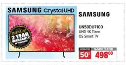 2001 Audio Video Samsung 50 UN50DU7100 UHD 4K Tizen OS Smart TV offer