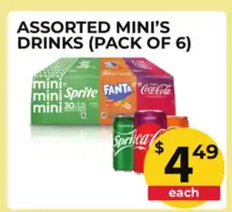 Food World Supermarket ASSORTED MINI'S DRINKS (PACK OF 6) offer