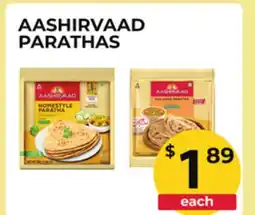 Food World Supermarket AASHIRVAAD PARATHAS offer