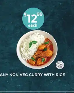 Food World Supermarket ANY NON VEG CURRY WITH RICE offer