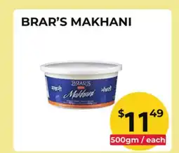 Food World Supermarket BRAR'S MAKHANI offer