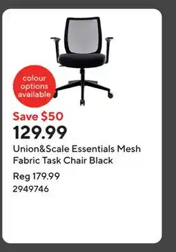 Staples Union&Scale Essentials Mesh Fabric Task Chair Black offer