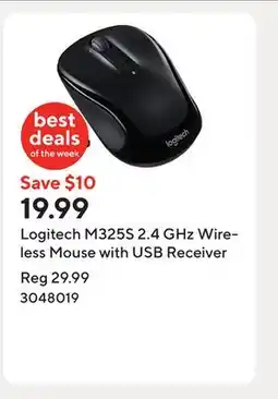 Staples Logitech M325S 2.4 GHz Wireless Mouse with USB Receiver offer
