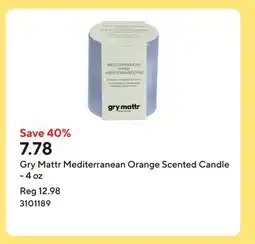Staples Gry Mattr Mediterranean Orange Scented Candle - 4 oz offer