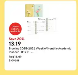 Staples Blueline 2025-2026 Weekly/Monthly Academic Planner - 8 x 5 - Assorted Botanical Designs - Bilingual offer