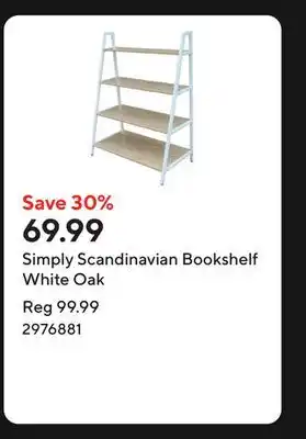 Staples Simply Scandinavian Bookshelf White Oak offer