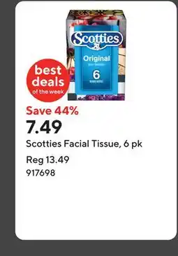 Staples Scotties Facial Tissue, 6 pk offer