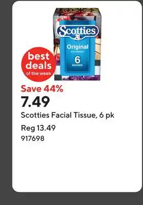 Staples Scotties Facial Tissue, 6 pk offer