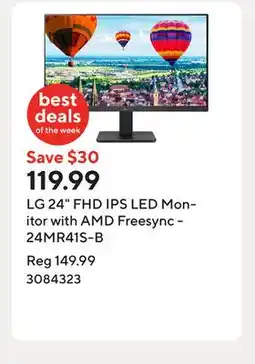 Staples LG 24 FHD IPS LED Monitor with AMD Freesync - 24MR41S-B offer