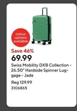 Staples Swiss Mobility DXB Collection - 26.50 Hardside Spinner Luggage - Jade offer