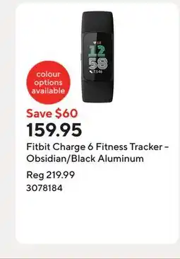 Staples Fitbit Charge 6 Fitness Tracker - Obsidian/Black Aluminum offer