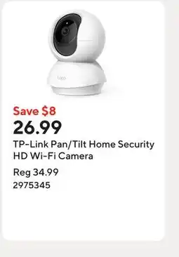 Staples TP-Link Pan/Tilt Home Security HD Wi-Fi Camera offer