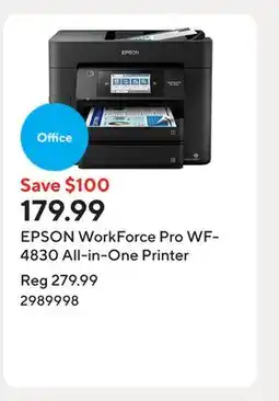 Staples EPSON WorkForce Pro WF-4830 All-in-One Printer offer