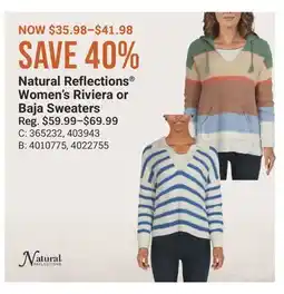 Cabela's Natural Reflections Women's Riviera or Baja Sweaters offer