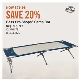 Cabela's Bass Pro Shops Camp Cot offer