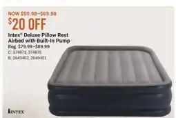 Cabela's Intex Deluxe Pillow Rest Airbed with Built-In Pump offer
