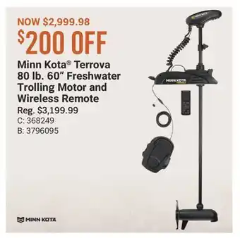 Cabela's Minn Kota Terrova 80 lb. 60 Freshwater Trolling Motor and Wireless Remote offer
