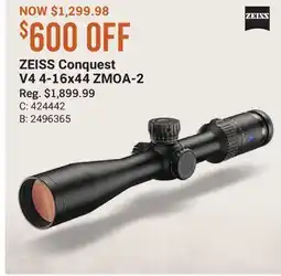 Cabela's ZEISS Conquest V4 4-16x44 ZMOA-2 offer