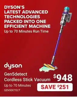 Visions Electronics Dyson Gen5detect Cordless Stick Vacuum offer
