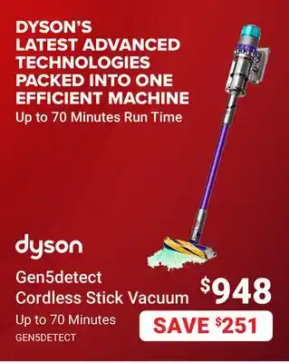 Visions Electronics Dyson Gen5detect Cordless Stick Vacuum offer