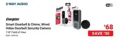 Visions Electronics Energizer Smart Doorbell & Chime, Wired Video Doorbell Security Camera offer