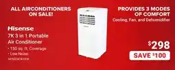 Visions Electronics Hisense 7K 3 in 1 Portable Air Conditioner offer