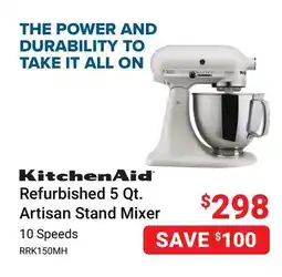 Visions Electronics KitchenAid Refurbished 5 Qt. Artisan Stand Mixer offer