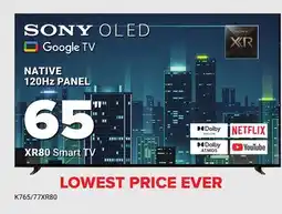 Visions Electronics Sony 65 XR80 Smart TV offer